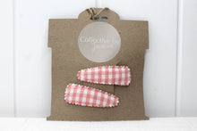 Load image into Gallery viewer, Pink Gingham Clip Set