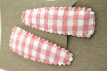 Load image into Gallery viewer, Pink Gingham Clip Set