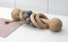 Load image into Gallery viewer, Dusty Grey Beechwood &amp; Silicone Rattle