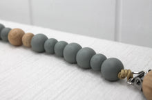 Load image into Gallery viewer, Dusty Blue Silicone &amp; Beechwood Dummy Clip