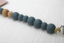 Load image into Gallery viewer, Blue Steel Silicone and Beechwood Dummy Clip