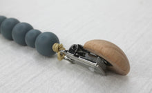 Load image into Gallery viewer, Blue Steel Silicone and Beechwood Dummy Clip