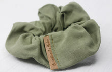 Load image into Gallery viewer, Small Olive Linen Scrunchie