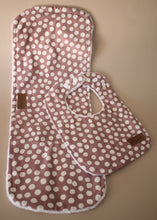 Load image into Gallery viewer, Dusty Pink Splot Bib &amp; Burp Cloth Gift Box