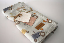 Load image into Gallery viewer, Farm Tractor Cotton &amp; Bamboo Swaddle