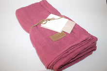 Load image into Gallery viewer, Rowan Raspberry Cotton Swaddle