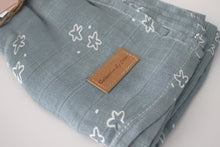 Load image into Gallery viewer, Bessie Blue Cotton Swaddle
