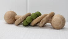 Load image into Gallery viewer, Olive Beechwood &amp; Silicone Rattle