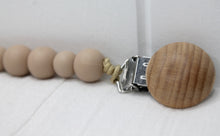 Load image into Gallery viewer, Almond Silicone &amp; Beechwood Dummy Clip