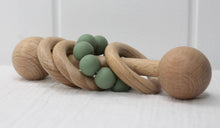 Load image into Gallery viewer, Sage Beechwood &amp; Silicone Rattle