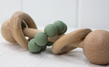 Load image into Gallery viewer, Sage Beechwood &amp; Silicone Rattle