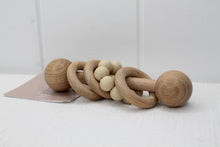 Load image into Gallery viewer, Beige Beechwood &amp; Silicone Rattle