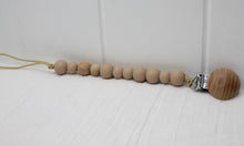 Load image into Gallery viewer, Almond Silicone &amp; Beechwood Dummy Clip