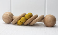 Load image into Gallery viewer, Mustard Beechwood &amp; Silicone Rattle