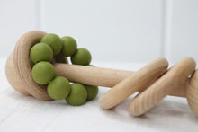 Load image into Gallery viewer, Olive Beechwood &amp; Silicone Rattle