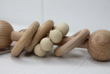 Load image into Gallery viewer, Beige Beechwood &amp; Silicone Rattle