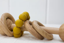 Load image into Gallery viewer, Mustard Beechwood &amp; Silicone Rattle