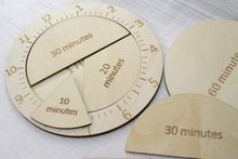 Load image into Gallery viewer, Wooden Time Fraction Clock