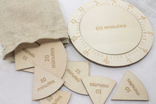 Load image into Gallery viewer, Wooden Time Fraction Clock
