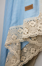 Load image into Gallery viewer, Baby Blue Bamboo &amp; Cotton Lace Blanket