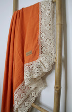 Load image into Gallery viewer, Tangerine Bamboo &amp; Cotton Lace Blanket