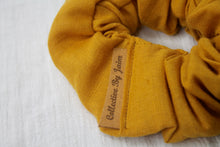 Load image into Gallery viewer, Small Mustard Linen Scrunchie