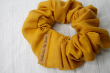 Load image into Gallery viewer, Small Mustard Linen Scrunchie