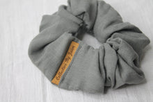 Load image into Gallery viewer, Large Dark Grey Linen Scrunchie