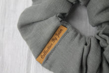 Load image into Gallery viewer, Large Dark Grey Linen Scrunchie