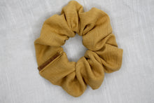 Load image into Gallery viewer, Small Mustard Double Cloth Scrunchie